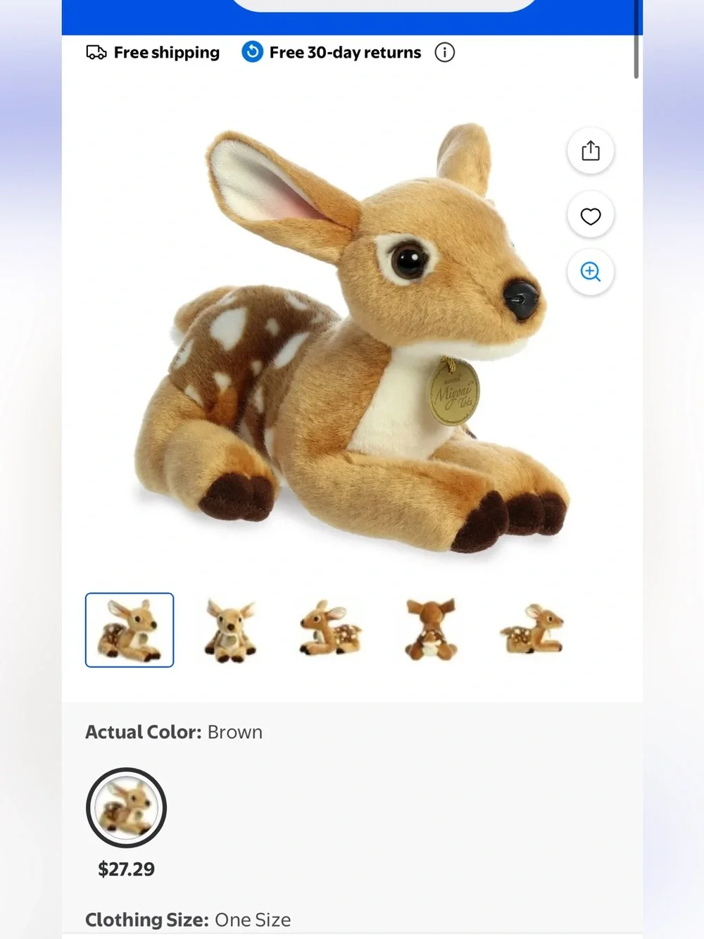NWT Miyoni Aurora Fawn Deer Plush